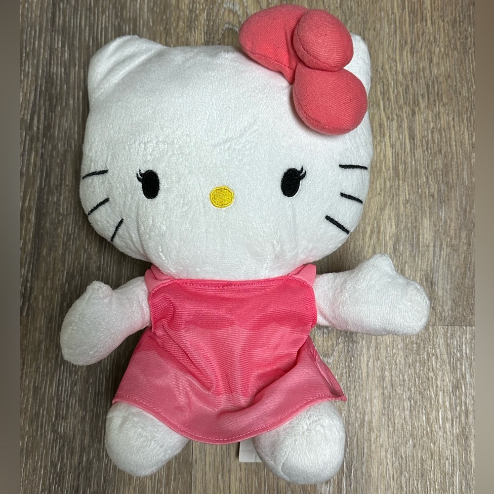 Hello Kitty 11 Inches Plush Stuffed Hot Pink Dress and Bow.